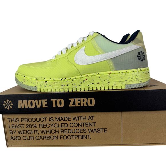 Nike Air Force 1 Low Crater Light Lemon Twist Mens Size 11.5 Sneaker
